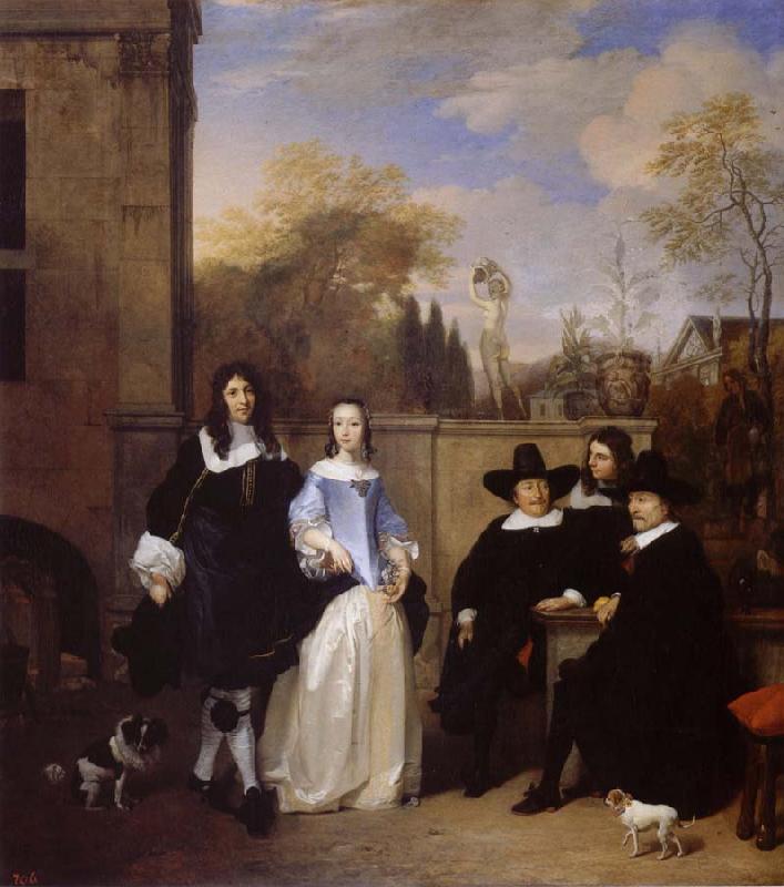 REMBRANDT Harmenszoon van Rijn Portrait of a family in a Garden oil painting picture